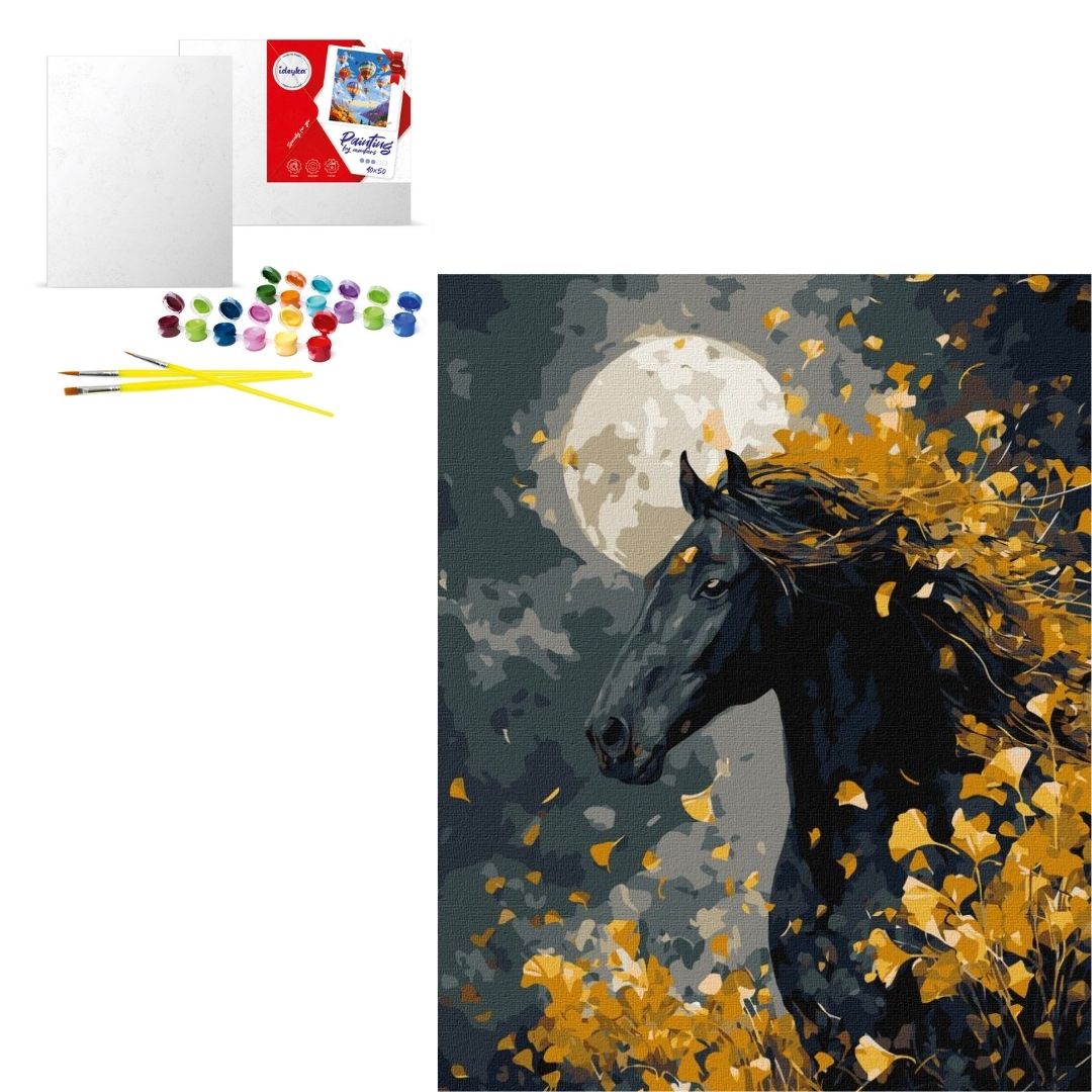 KHO "Кінь і вітер з фарбами металік" 40х50см