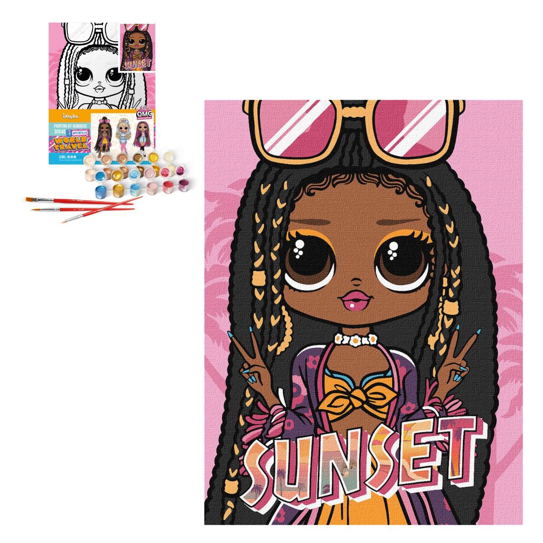 Набір для розпису по номерах для дітей "L.O.L. Surprise! O.M.G. Sunset" 30х40см