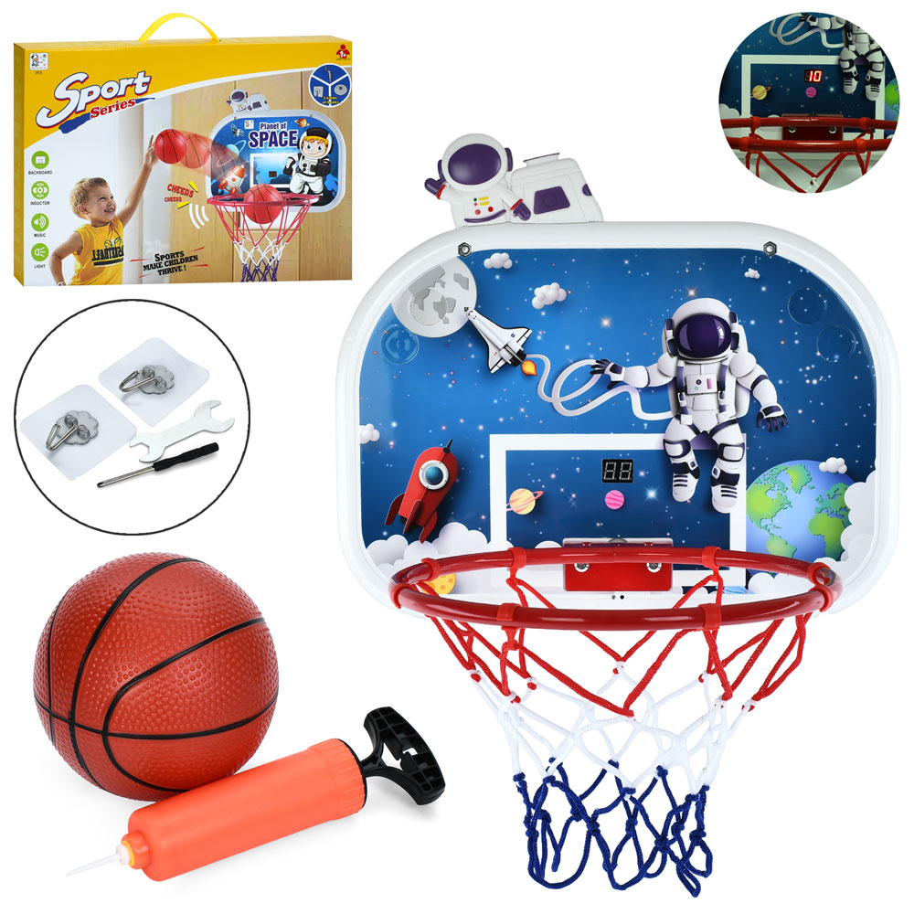 Баскетбольне кільце MR 1518 щит(плас.),кільце(мет.),ел.табло,м'яч,сітка,насос,муз.,бат.,кор.,47-33-5