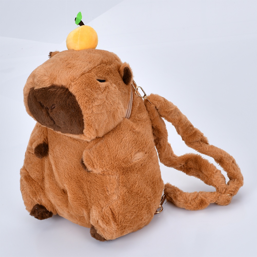 Рюкзак C86003 капібара, 30-20-14см, 1 відділення, застібка-блискавка, плюш, у пакеті