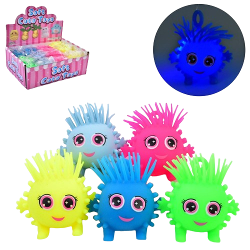 Фігурка TD202396 монстр,Ї-їжачок,антистрес,5 кольорів,світло,бат.(таб),кул.,12шт. в диспл.,25-8,5-18