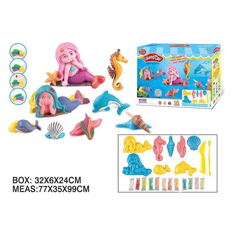 Фотография 1 товарной позиции интернет-магазина детских игрушек www.smarttoys.com.ua Тісто для ліплення F 018-211 (48/2) 12 кольорів, 8 форм, інструменти, в коробці