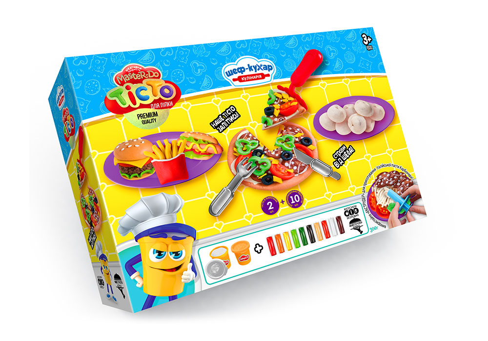 Набір креативної творчості "Тісто для ліпки "Master Do" ШЕФ-КУХАР Піцца середня укр(6) 