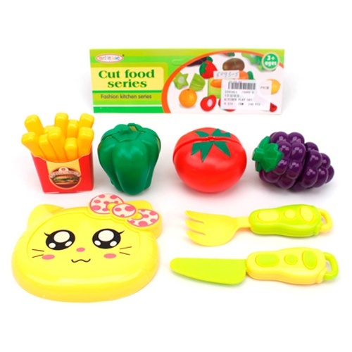 Продукти 5093-5 на липучці, картопля-фрі, овочі, виноград, дощечка, ніж, віделка, кул., 22-19-5 см. 