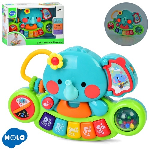 Піаніно 3135 слоник, регул.гучн., 2 режими, муз.(англ.), світло, кор., 22,5-15,5-7,5 см.