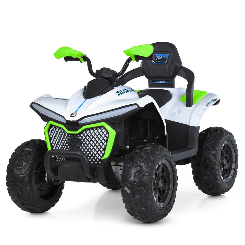 Квадроцикл M 6222EBLR-1-5 2,4G радіок.,1*12V10AH,4*35W,MP3,USB,TF,BT,EVA,шкіра,муз.,світло,біло-зел.