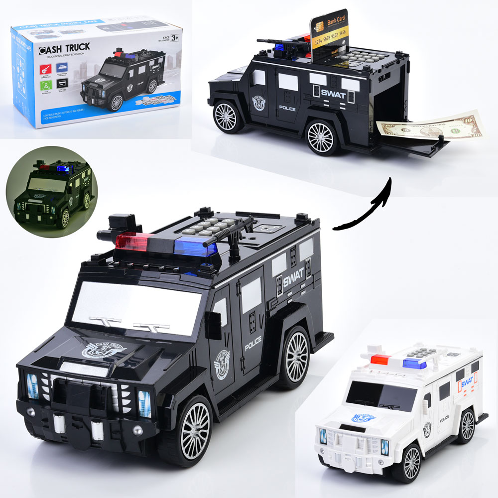 Машина WF-3018 поліція, сейф з кодом, затягує купюри, 2 кольори,бат.,муз.,світло,кор.,28,5-15-13,5см
