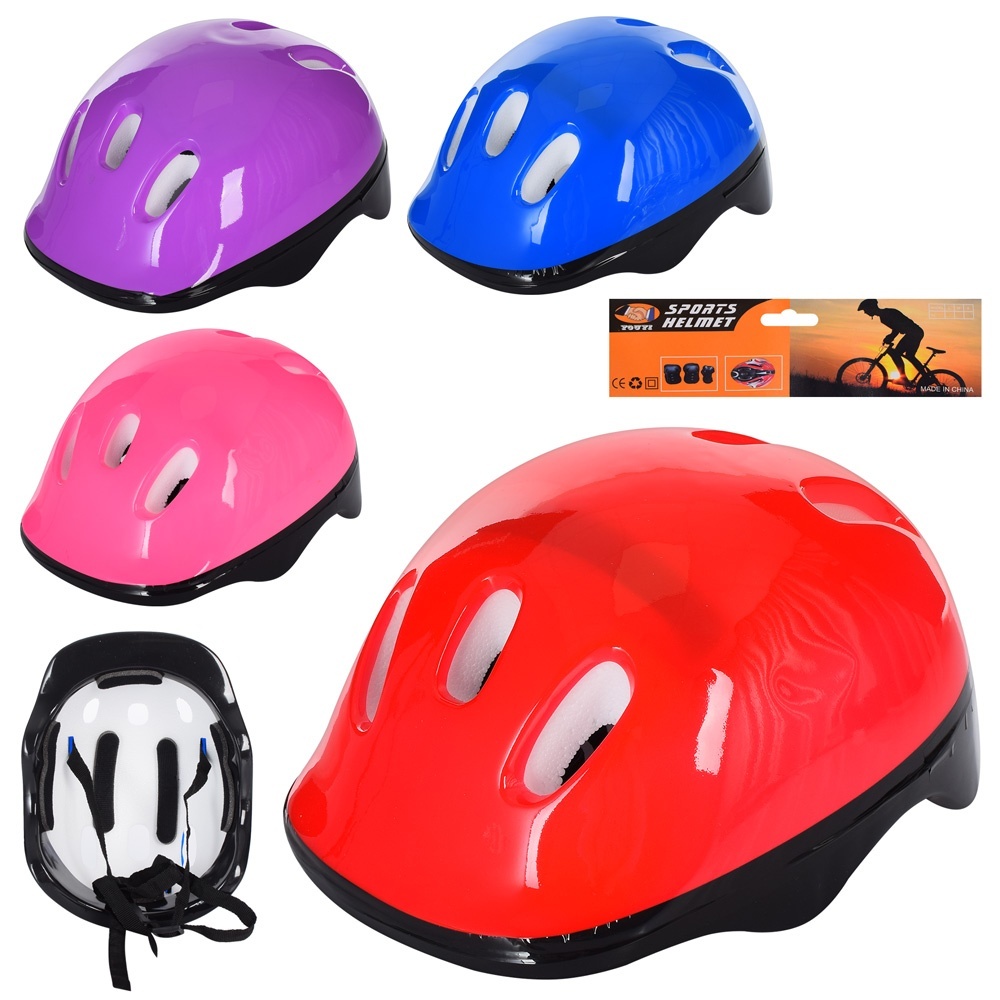 Шолом MS 0014-1 6 отворів, розмір середній, регул.ремінець 4 кольори, кул., 24-34-13 см.