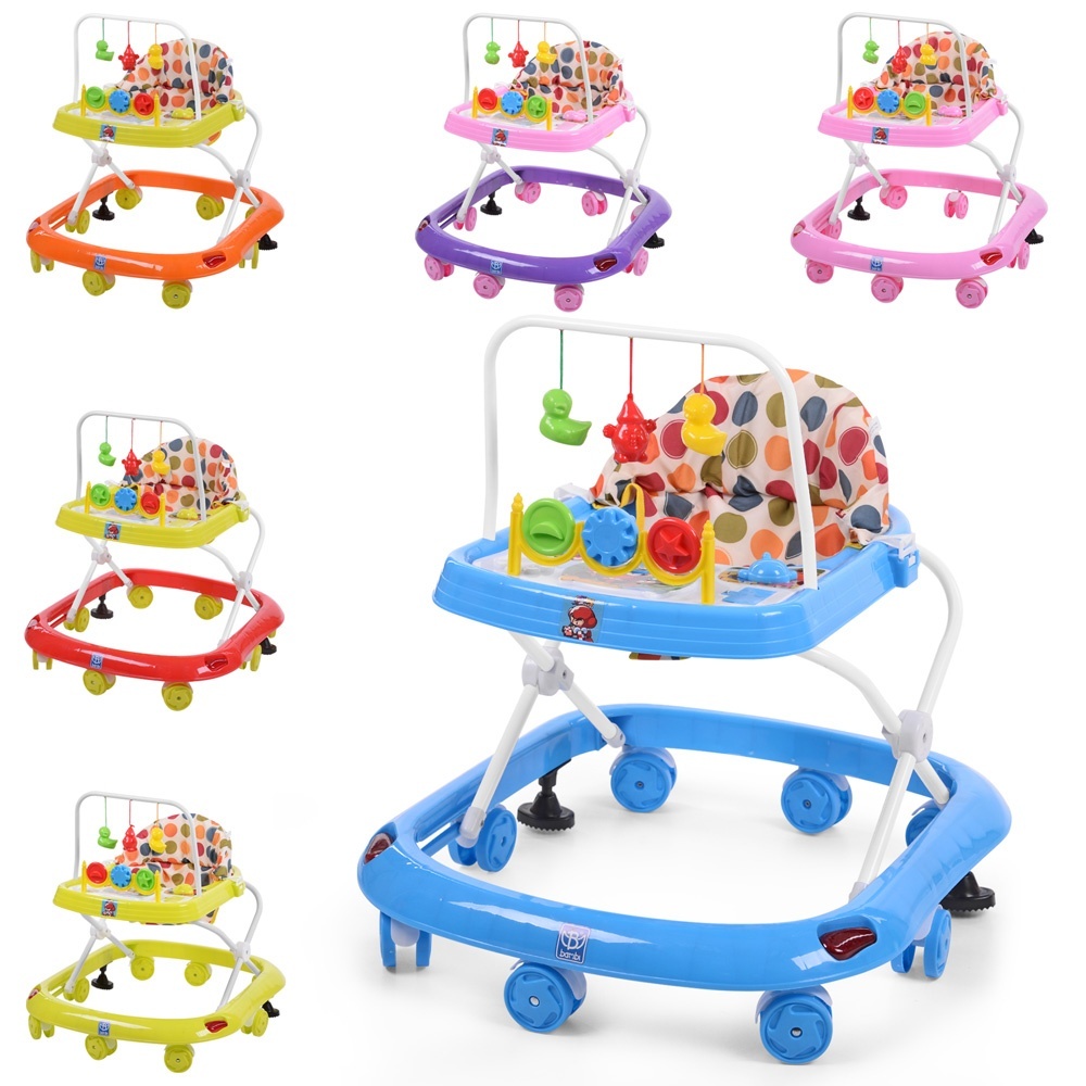 Ходунки M 0541C дуга з підвісками, колеса 8 шт., 2 стопори, 6 кольорів, муз., світло, бат., кор.