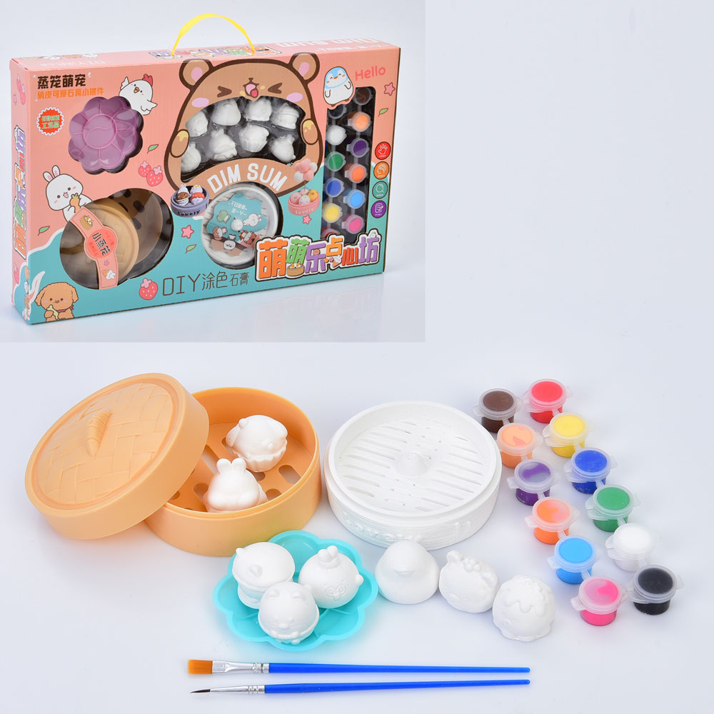 Набір для творчості MK 5494 гіпсові фігурки 8шт.,фарби 12шт.,скринька,підставка,палзлик,мікс кольорі