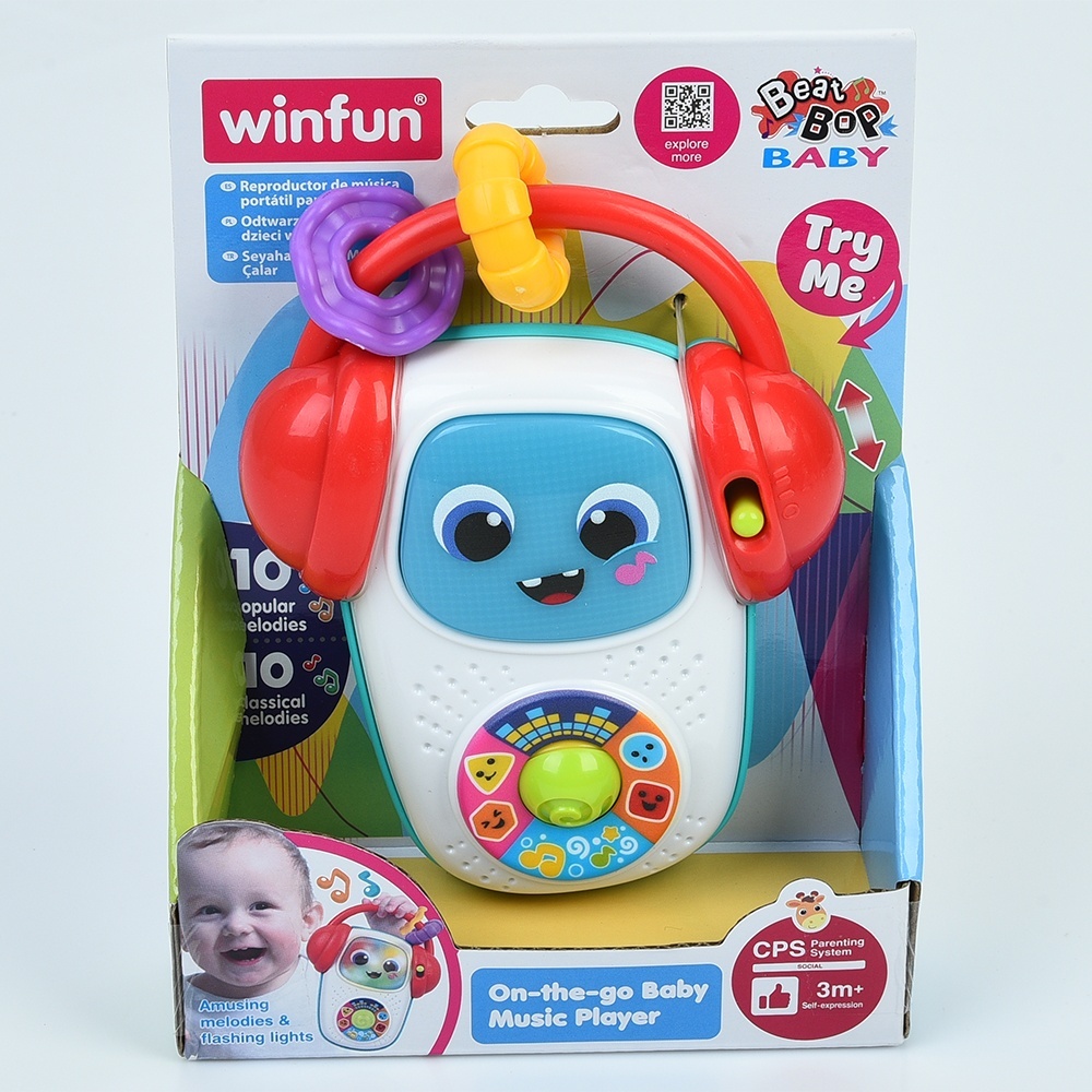 Іграшка музична 250801-NL плеєр, тріскачка, 2 режими, муз., світло, бат., кор.,13,5-18,5-5см.