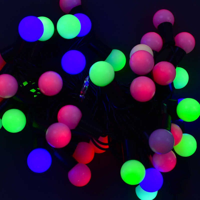 Гірлянда світлодіодна С 23459 "Кульки" (100) довжина 5 метрів, 40 кольорових лампочок