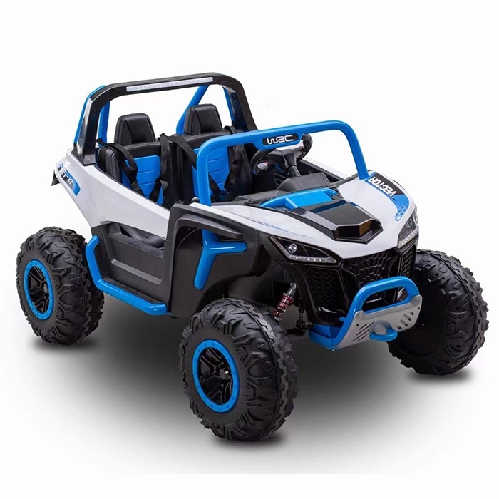 Джип M 6066EBLR-4 2.4G радіокер., 2 акум.12V7AH, 2 мот.45W, USB, TF, EVA, муз., шкіра, світло, синій