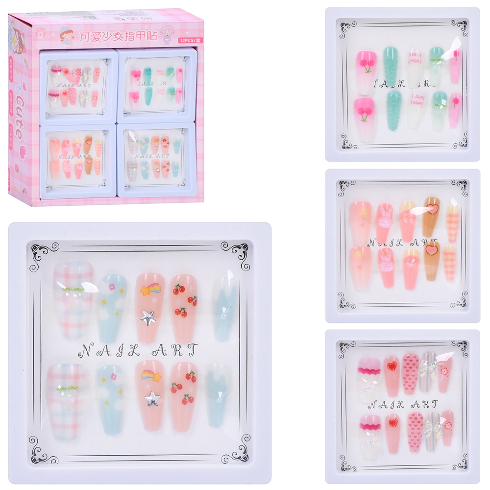 Косметика FG240408058A набір для манікюру, нігті-наліпки, кор., 12 шт.(4 види)в диспл.,20,5-22-6,5см