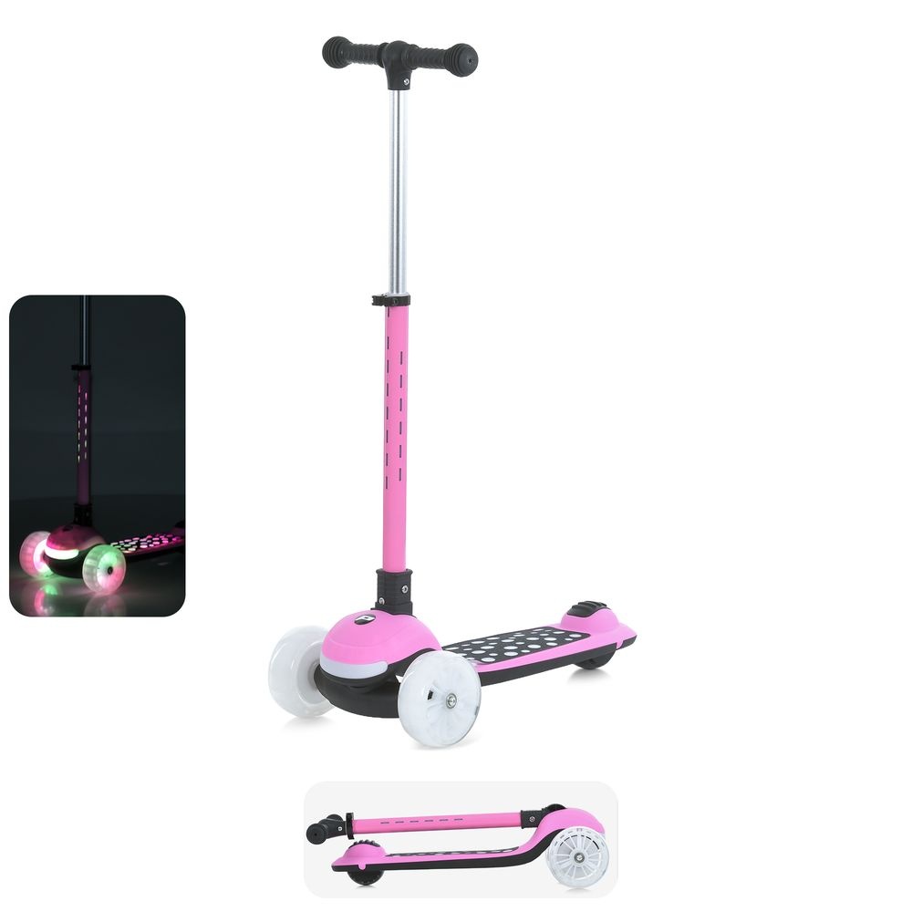 Самокат JR3-140-P метал+пластик, 3 колеса,2передн.125мм,заднє 90мм,муз,світло,бат.,кор.,65-34-20с