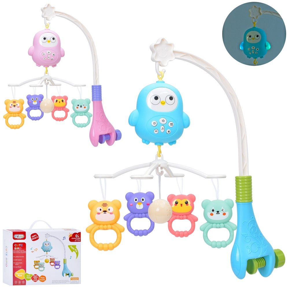 Карусель на візок 368-20 підвіски5шт.(брязк.,4шт.тварини),2кольори,муз.,світло,бат.,кор.,31-24,5-7,5