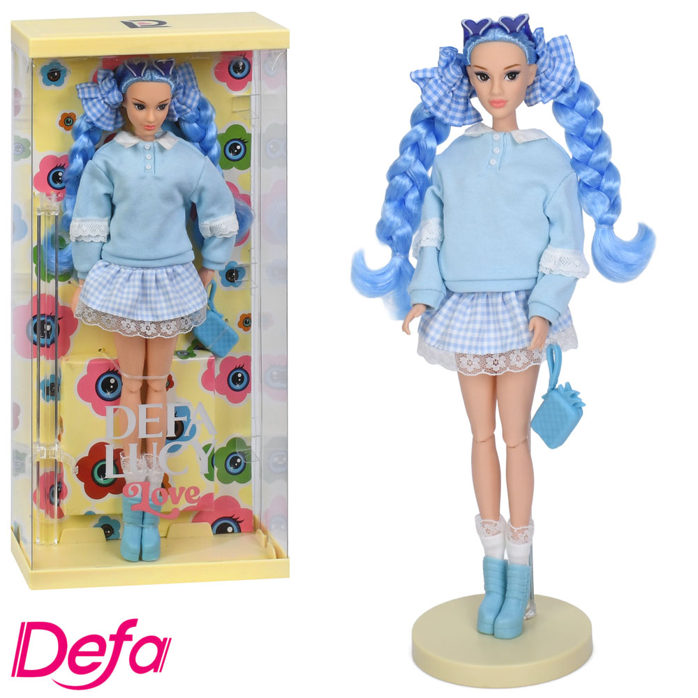 Лялька DEFA DLL1 шарнірна, сумка, підставка, кор.(пластик+слюда), 16-33-6,5 см.