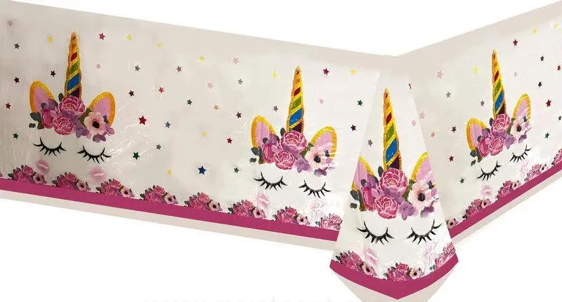 Дитяча скатертина на стіл "Єдиноріг Квіти" (110*180)