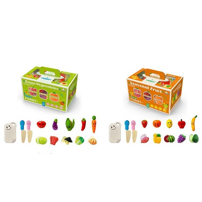 Продукти 228E15-6 на липучці, ніж 2шт., дошка, 2 види(овочі, фрукти), кор., 23-14-13 см.