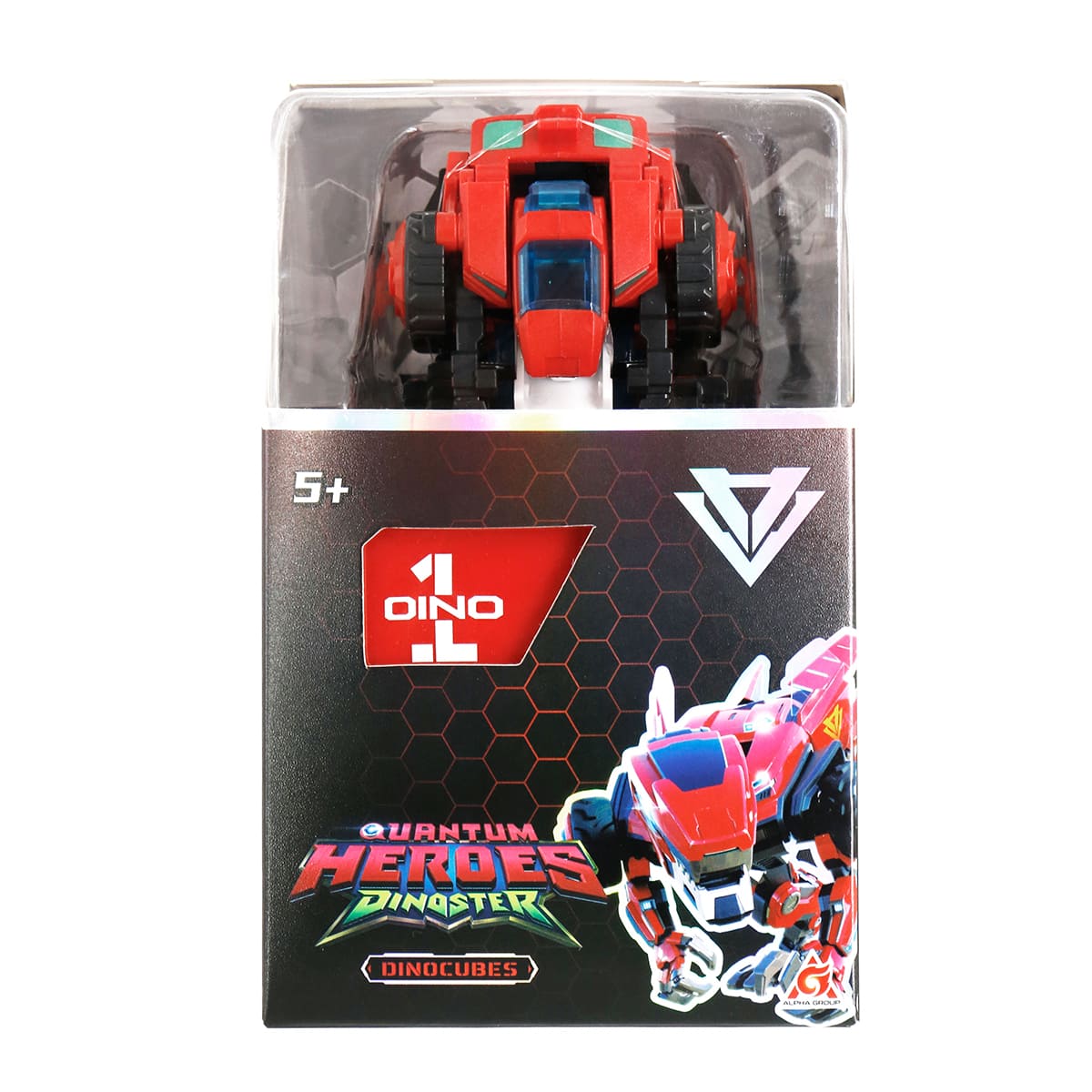 Динозавр-трансформер DINOSTER - ЧЕРВОНИЙ РАПТОР-БОТ (бокс для зберігання)