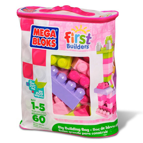 Конструктор рожевий у мішку (60 дет.) Mega Bloks