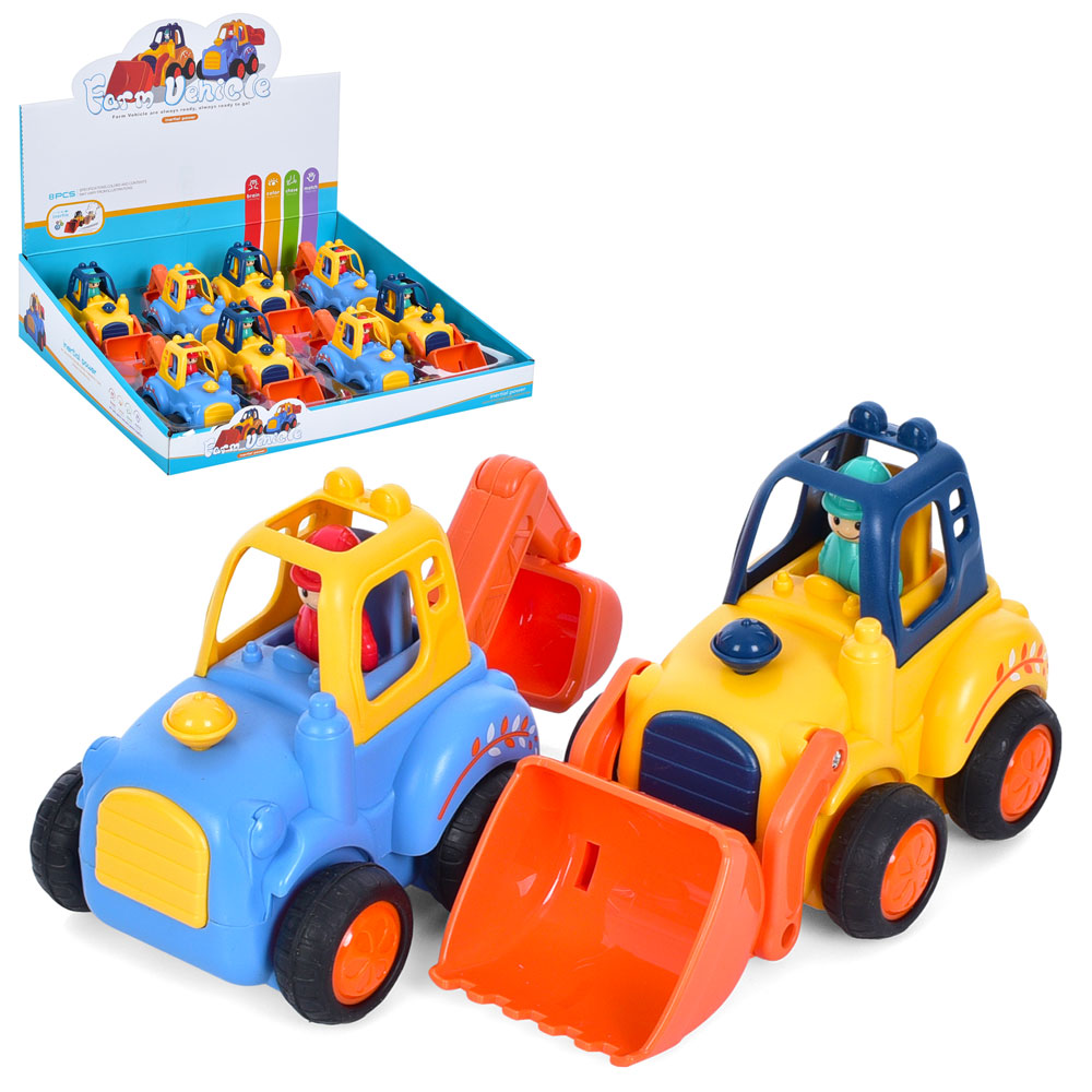 Трактор 899-45D інерц., 2 види (2 кольори), 8 шт. в диспл., 34-29-8 см.