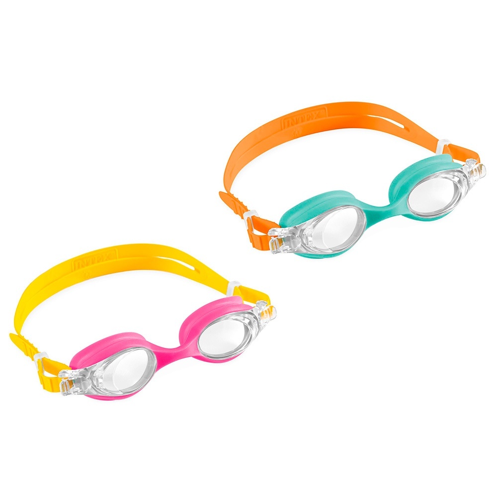 Окуляри для плавання 55694 (12шт) лінзи - полікарбонат, регульований ремінець, вік 3-8 років, 2 кольори,