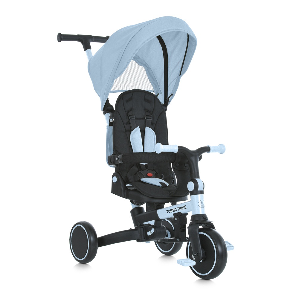 Велосипед MT 1036 blue 3 кол. EVA (8/7), алюм. рама, оберт., складн., блакитний.