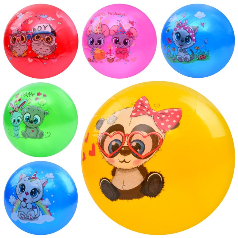 М'яч дитячий MS 3997 9 дюймів, ПВХ, 57-63 г, 5 кольорів, 6 видів, упак. 10 шт. в кул.