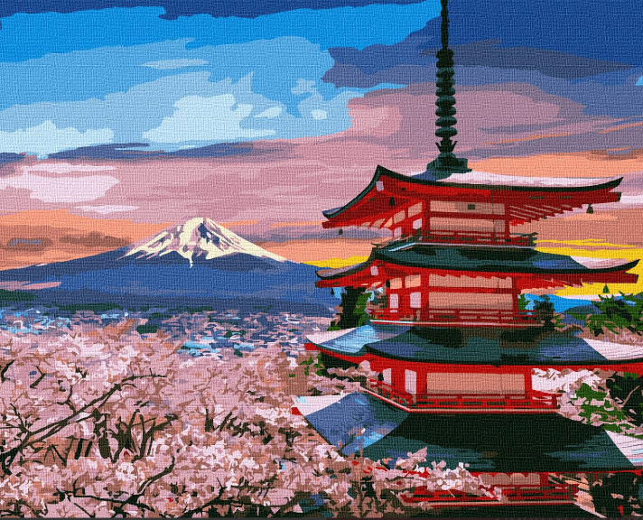 Набір для розпису по номерах. "Улюблена Японія" 40х50см