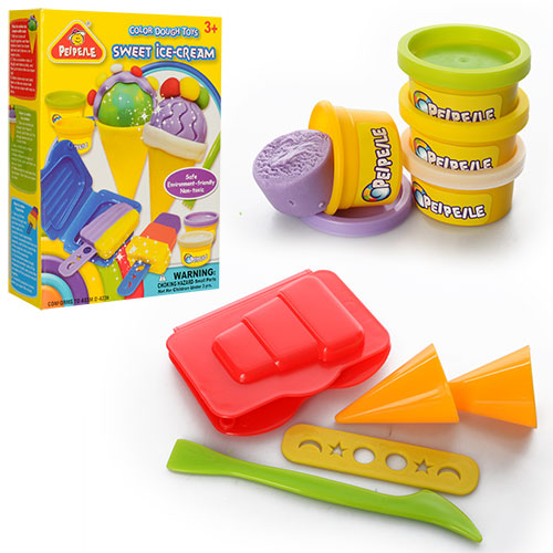 Тісто для ліплення 6818-3 морозиво, аром., формочки 4 шт., інструменти, 4 кольори, кор., 14-19-5 см.