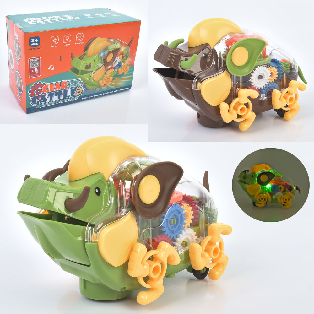 Машинка ZR176-1 кабанчик, шестерні,  їздить, 2 кольори, муз., світло, бат., кор., 19-12-10 см.