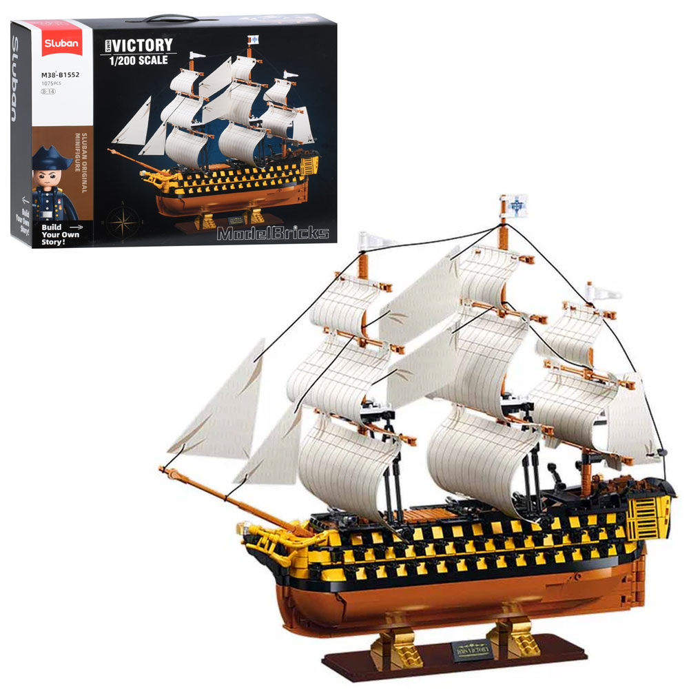 Конструктор SLUBAN M38-B1552 корабель, Victory, 1:200, фігурка, 1075 дет., кор., 45,5-33-12,5 см.