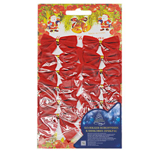 Новорічная прикраса "Бантик" 5x5см 12шт/уп, 8902