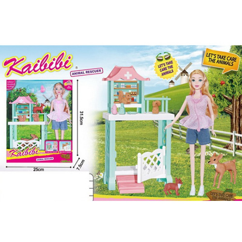 Лялька BLD311 ветеринар, стіл, тварини, аксесуари, кор., 25-32-8 см.