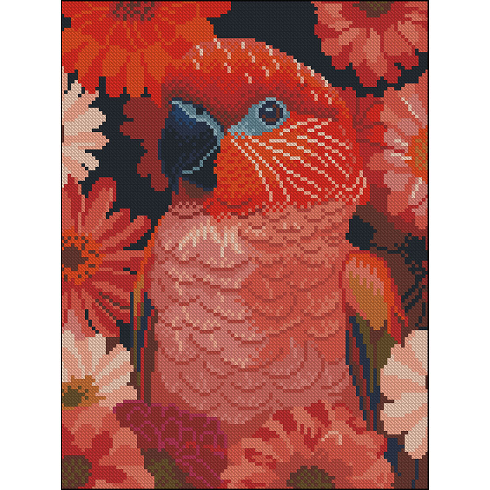Алмазна картина Strateg Червоний ара 30х40 (ZAV3040-64)