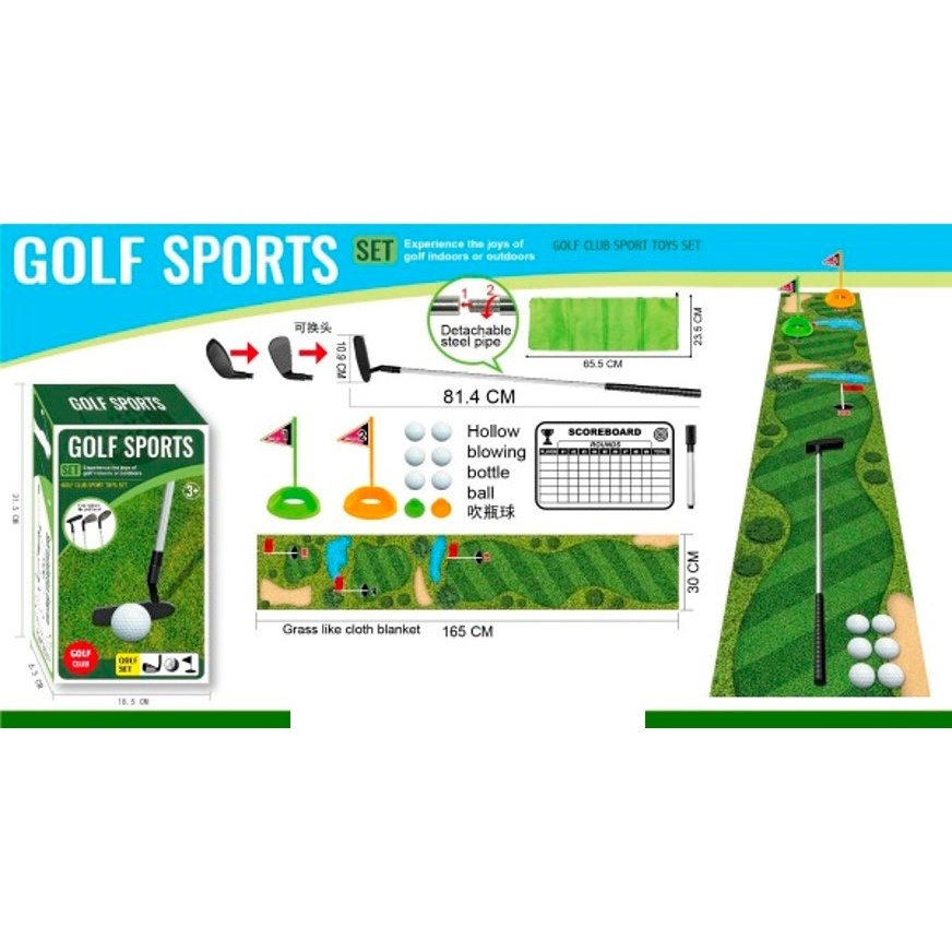 Гольф MR 1419 ігр.поле,ключка(мет.+пласт.),м'яч 6шт.,лунка2шт.,маркер,табл.,чохол,кор.,18,5-31,5-7см