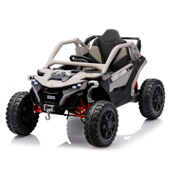 Джип M 6256EBLR-11 радіок.2,4G, 4мотора45W, 1акум12V12AH, MP3, USB,EVA,BT,TF,муз.,світло,шкіра,сірий