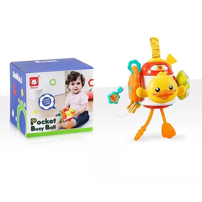 Гра 837 бізібол,замок+ключ,квітка-тріскачка,качка-заводна,застібки,рух.деталі,підвіска,кор.,13-12,5