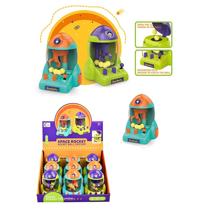 Гра 168-31 Ловець м'ячів, космічна ракета, 9 шт. (2 кольори) в диспл., 33-32-15 см.