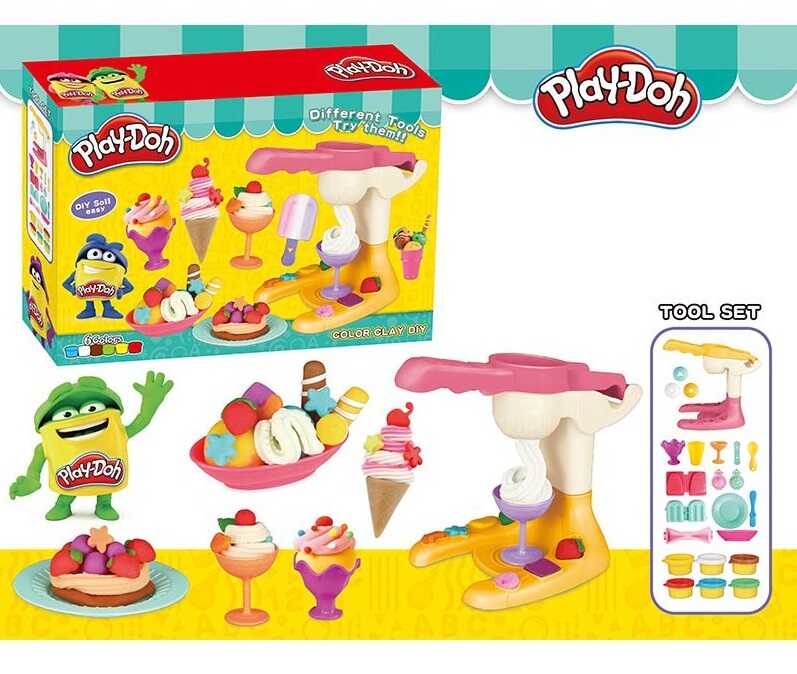 Фотография 1 товарной позиции интернет-магазина детских игрушек www.smarttoys.com.ua Тісто для ліплення 677 C 517 (48) 6 кольорів, екструдер, 3 насадки, форми, посуд, в коробці