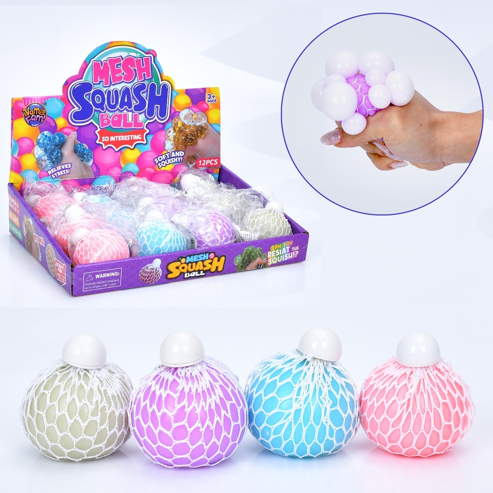 Іграшка MS 4420 антистрес, виноград, 12 шт. (4 кольори) в диспл., кул., 30,5-7-22,5 см.