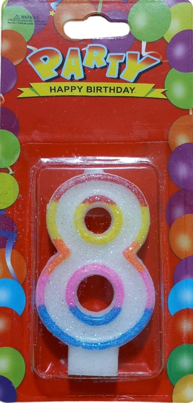 Свічка декоративна (цифра 8), 1 шт