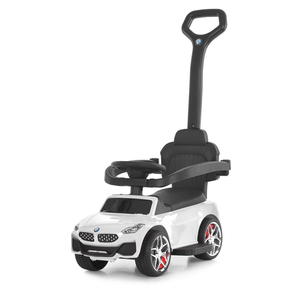 Каталка-толокар M 6253EL-1 бат.ручка, муз, світло, шкіра, підсклянник, MP3, BLUETOOTH, білий