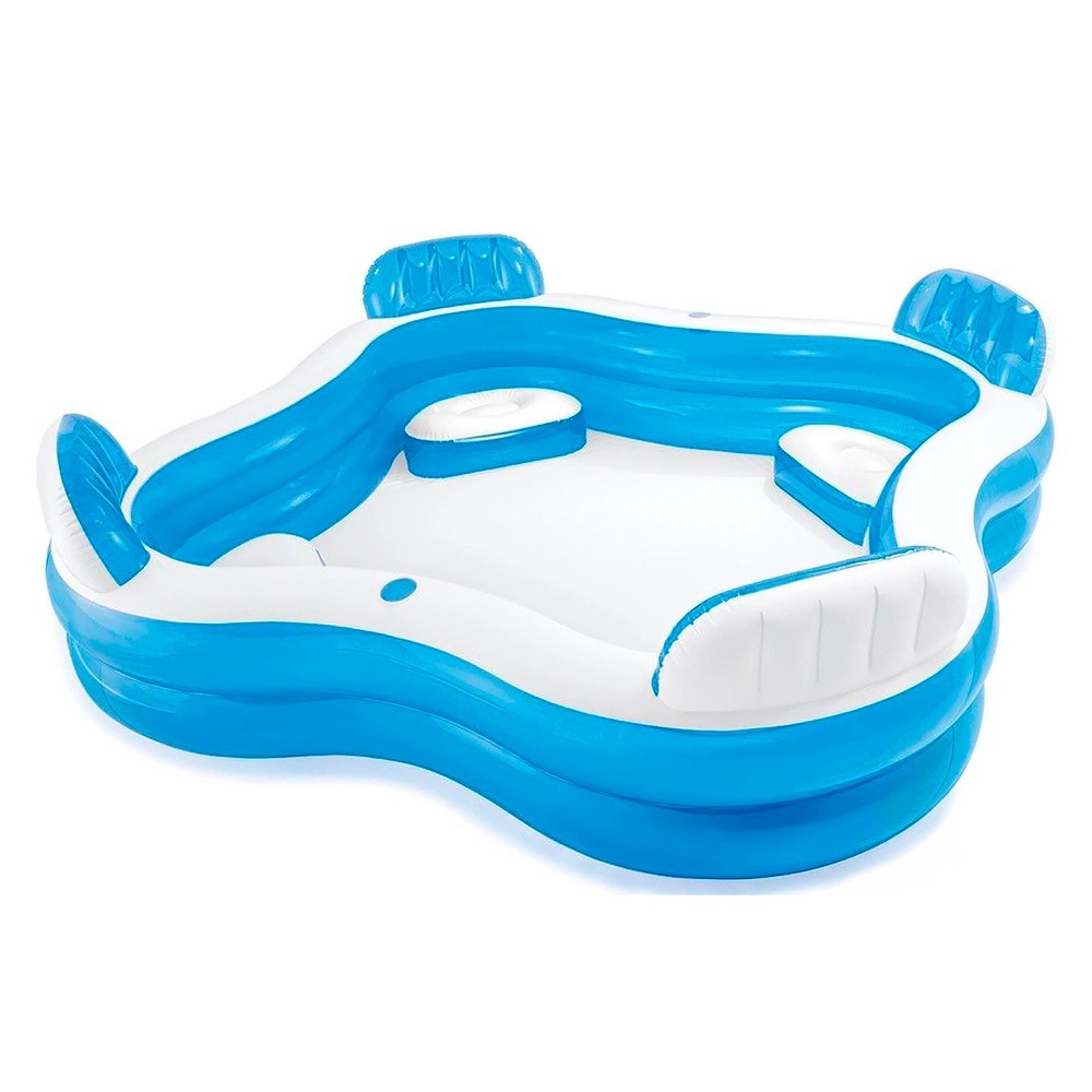 Басейн сімейний 56475 Лаунж, 990л, 4 сидіння, 2 підсклянники, зливн.клапан, рем. запл., 229-229-66см