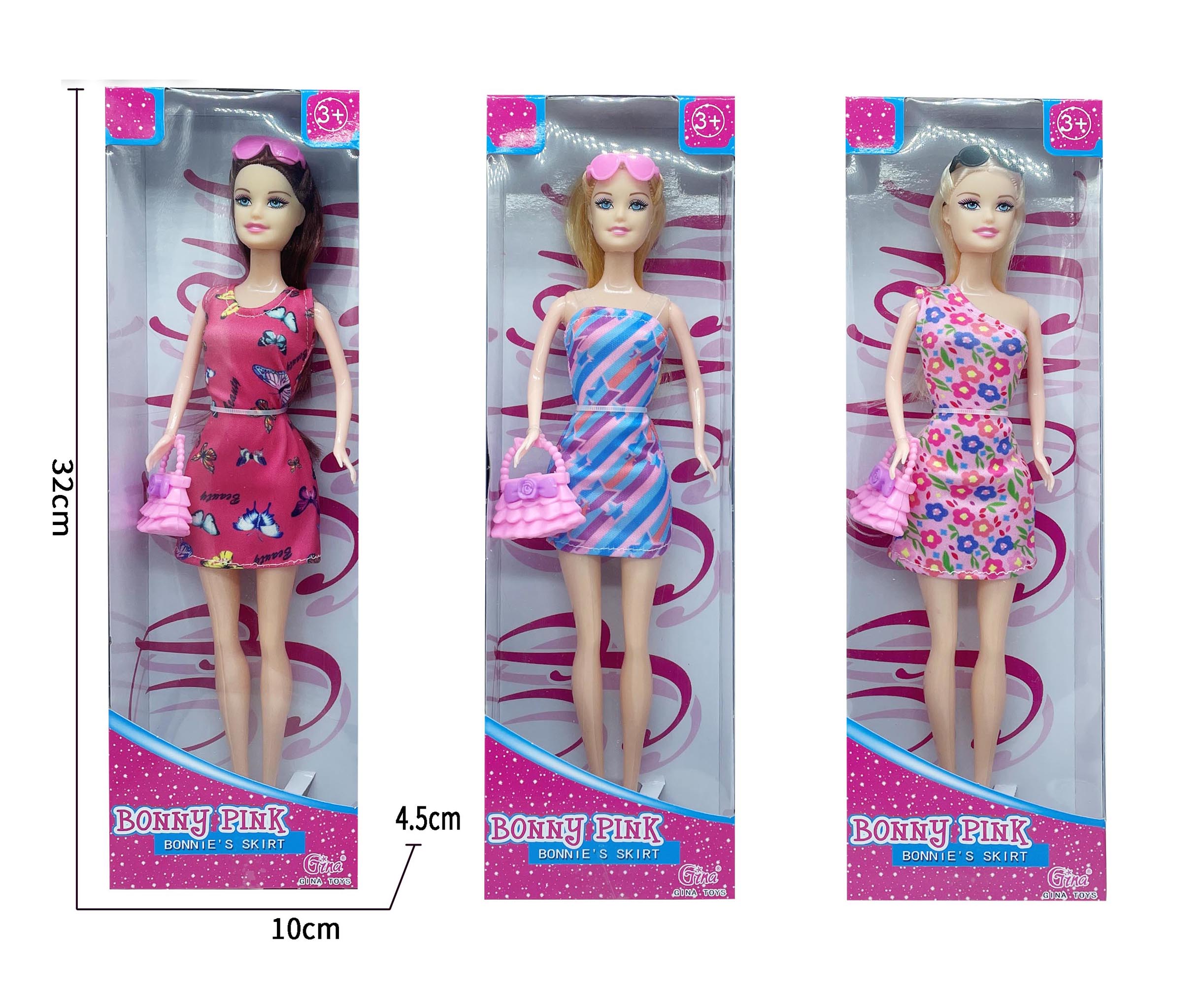 Лялька 6004EF-33 сумка, 3 види, кор., 10-32-4,5 см.