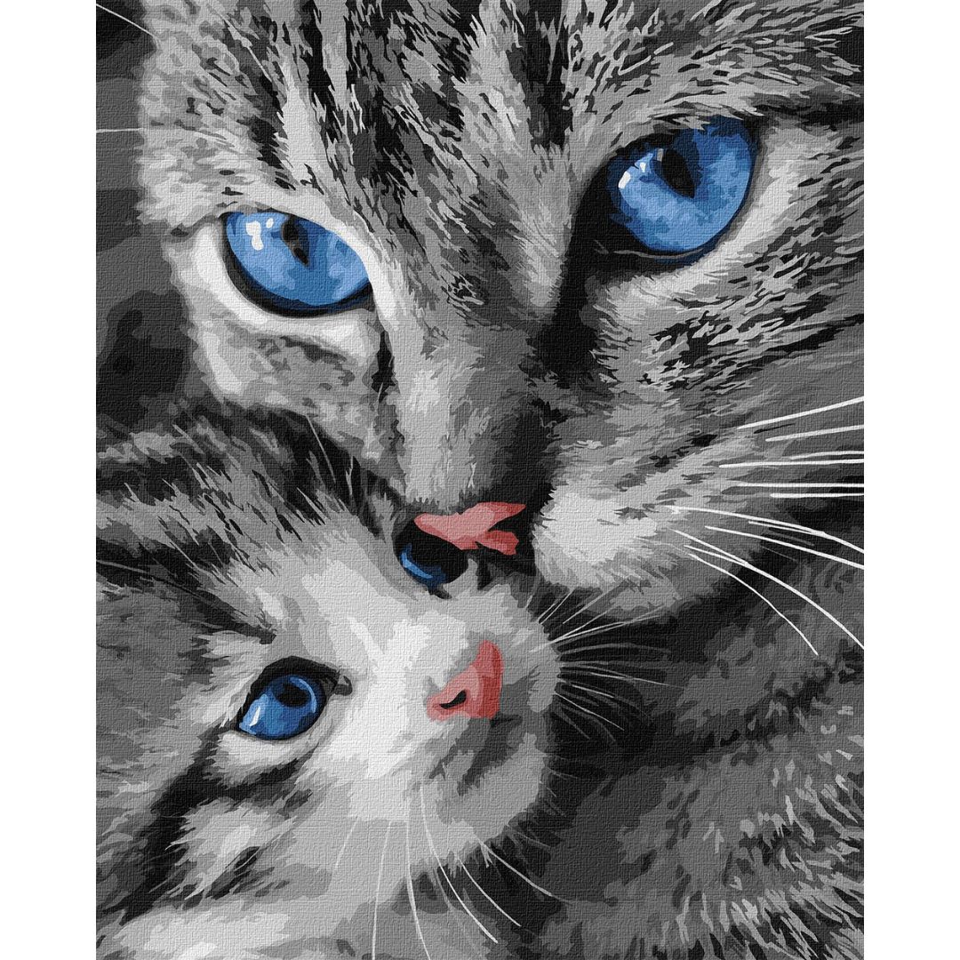 Набір для розпису по номерах "Муркотлива мама" 40х50см