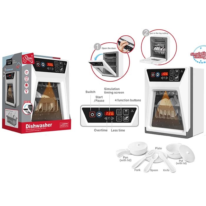Побутова техніка F2315 посудомийна машина,ел.табло-таймер,посуд,муз.,світло,бат.,кор.,21-25,5-14,5см