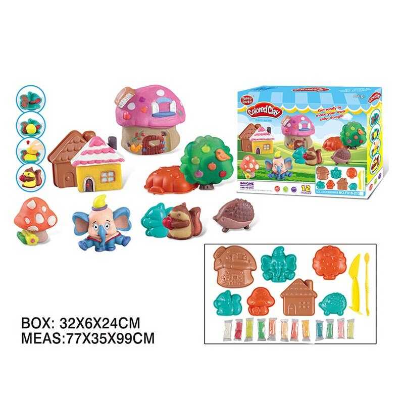 Фотография 1 товарной позиции интернет-магазина детских игрушек www.smarttoys.com.ua Тісто для ліплення F 018-213 (48/2), 12 кольорів, 7 форм, інструменти, в коробці