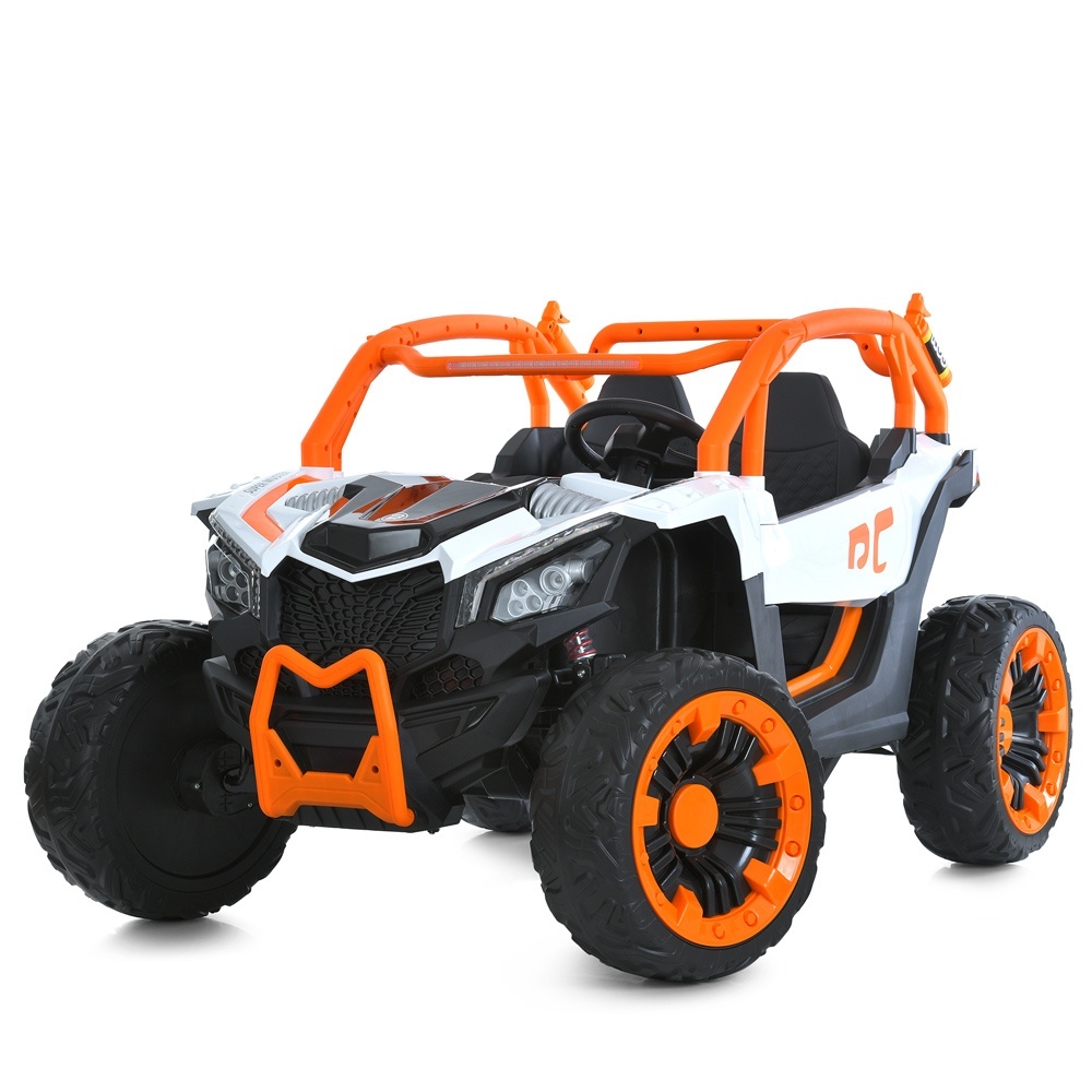 Джип M 6124EBLR-7(24V) радіокер. 2,4G, 1*24V8AH, 4*45W,MP3,USB,EVA,BT,TF,муз.,світло,шкіра,помаранч.